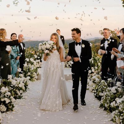 Taylor Lautner and Taylor Dome were photographed on their wedding day.